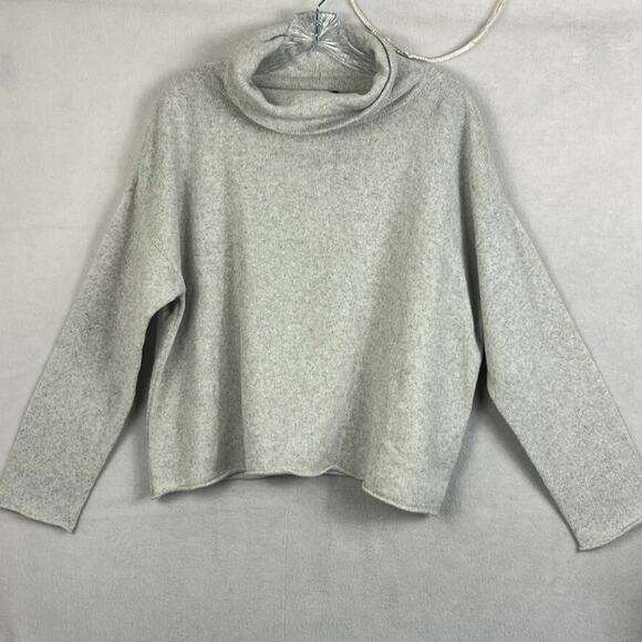 Eileen Fisher Boxy Top Womens Small Turtle Neck Boxy Cashmere Organic Cotton New - Picture 1 of 7